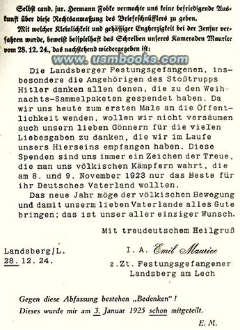 Emil Maurice, Landsberg prisoner with Hitler