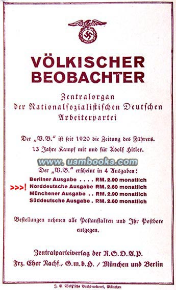 Nazi newspaper Völkischer Beobachter