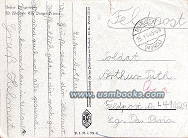 Luftgau Paris, Feldpost Nr. L49029