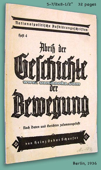 Nationalpolitische Aufklärungsschriften Heft 4, history of the Nazi Movement