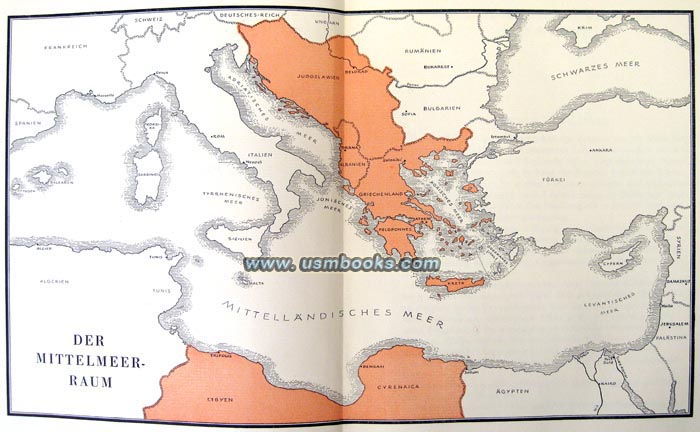 Nazi map of Mediterranean