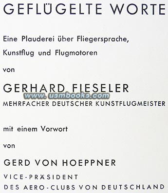 Gerhard Fieseler aviation book Geflgelte Worte