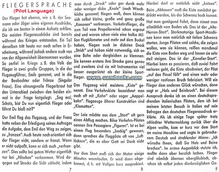 Fliegersprache, pilot language 