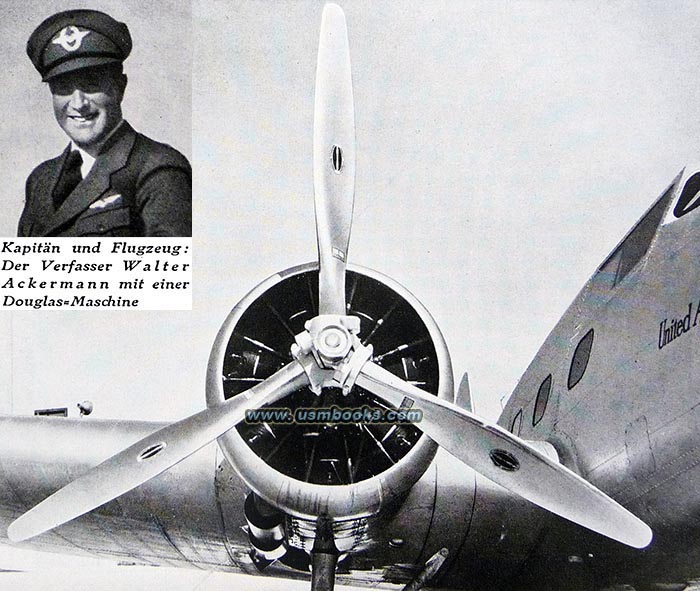Walter Ackermann with an American Douglas airplane