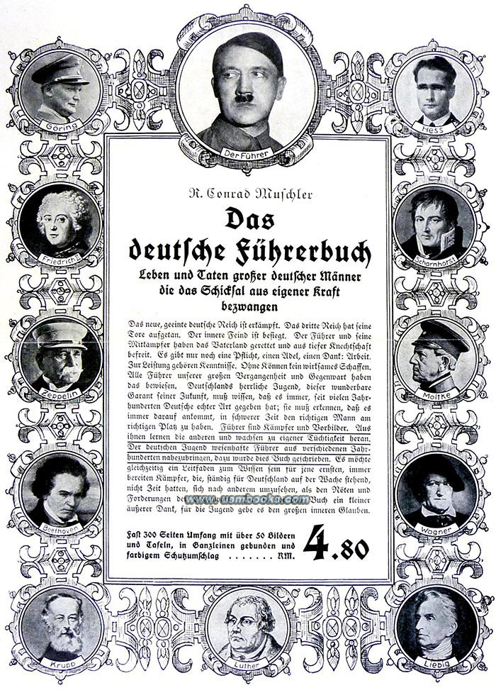 1933 book advertising Das deutsche Führerbuch R. Conrad Muschler
