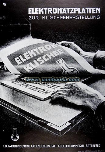 IG Farben printing plate advertising