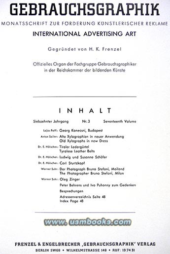 1939 Gebrauchsgraphik international advertising art magazine