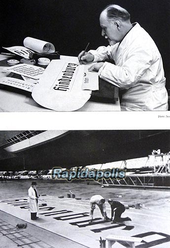 Zeppelin Hindenburg lettering