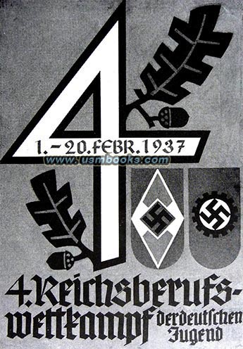 1937 Nazi poster with swastikas
