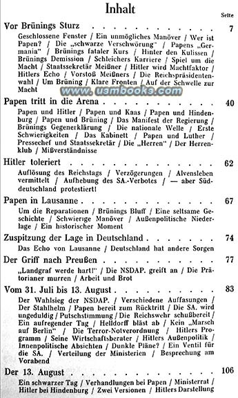 Brning government, Franz von Papen, Paul von Hindenburg