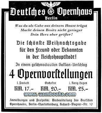 Deutsches Opernhaus Berlin 1939 Christmas performances Deutsches Opernhaus Berlin