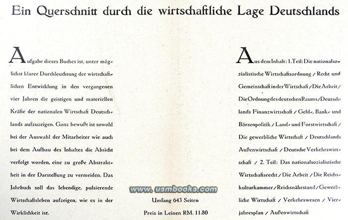 1937 Yearbook of the National Socialist Economy of Germany