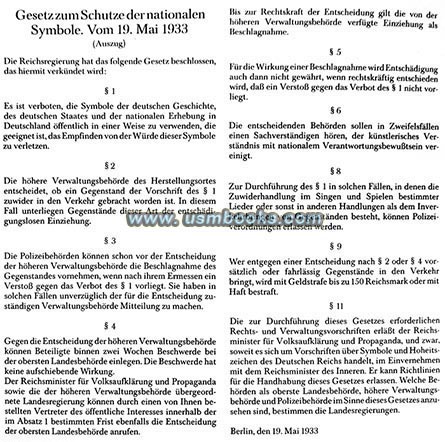 Gesetz zum Schutze der nationalen Symbole vom 19. Mai 1933