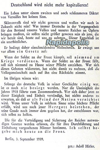 Hitler propaganda September 1939