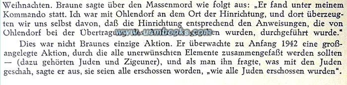 SS-Standartenführer Werner Braune, Massenmord Juden und Zigeuner