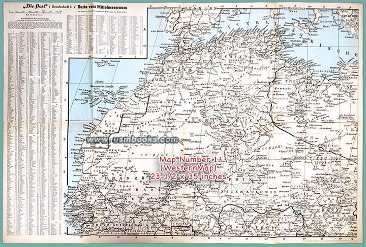 Die Post Sonderheft 5, Karte vom Mittelmeerraum 1942