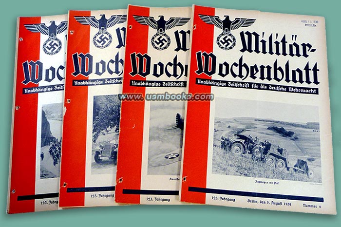 Militär-Wochenblatt 1938 Independent Magazine for the German Armed Forces