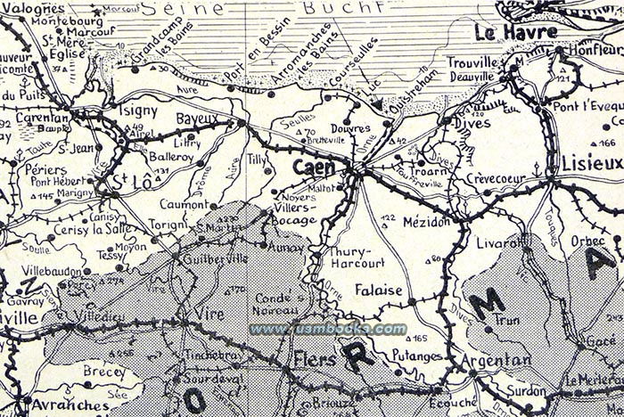 Nazi Normandy map, ww2 Nazi map of Normandy, D-Day
