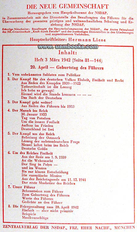 Hauptkulturamt der NSDAP propaganda publication