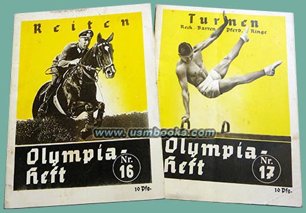 Olympia-Heft Nr. 16 - Reiten (Horseback Riding) and Olympia-Heft Nr. 17 - Turnen (Gymnastics)