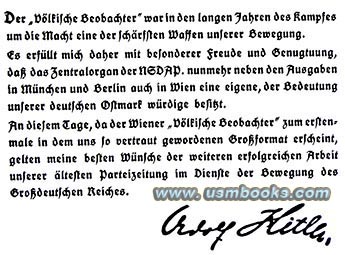 Hitler endorses the Vlkischer Beobachter