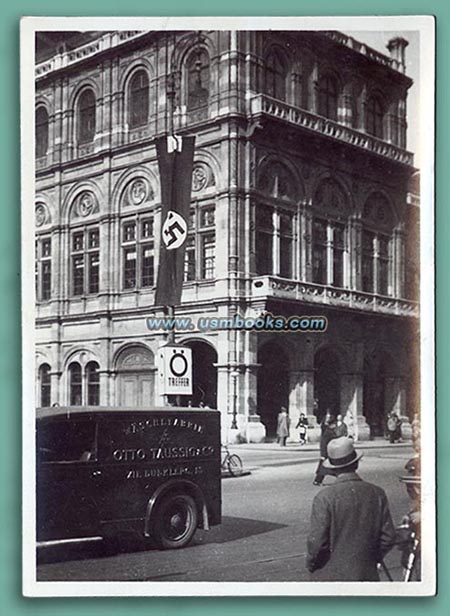 Vienna Opera with swastika flag