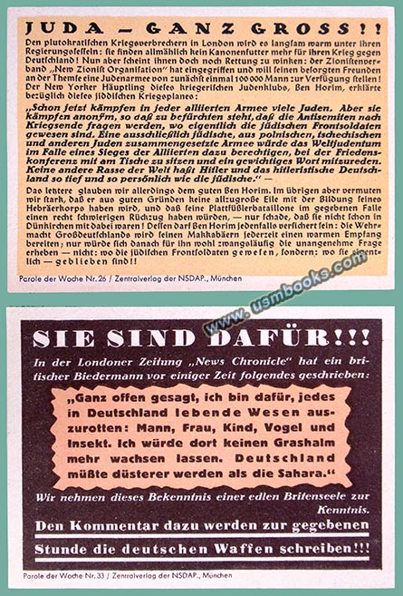 Parole der Woche, anti-Jewish nazi propaganda