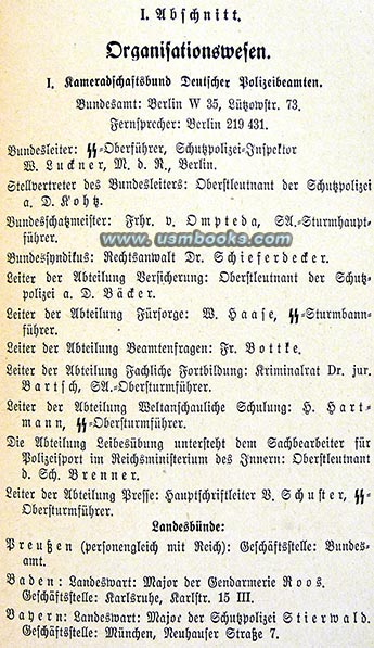 Kameradschaft deutscher Polizeibeamten Bundesleiter SS-Oberführer Willy Luckner,