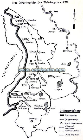 Nazi maps for sale on USMBOOKS RAD Arbeitsgau XXI