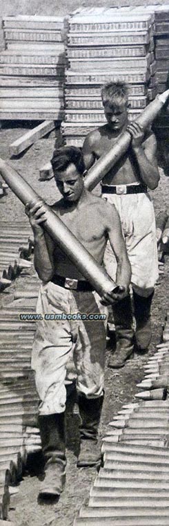 RAD men loading ammunition