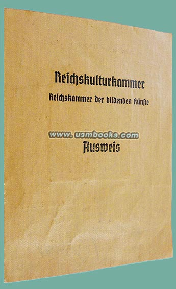 1938 RKK Ausweis Johann Spinnräker, Grabmal-Hersteller Oeynhausen