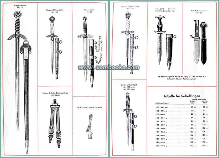 Nazi Paul Seilheimer edged weapons catalog 1938