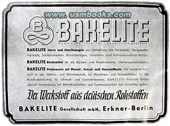 German bakelite production and uses