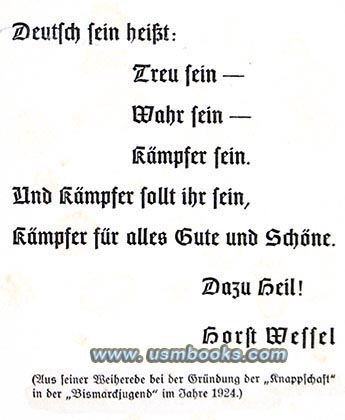 Horst Wessel quote, being German means