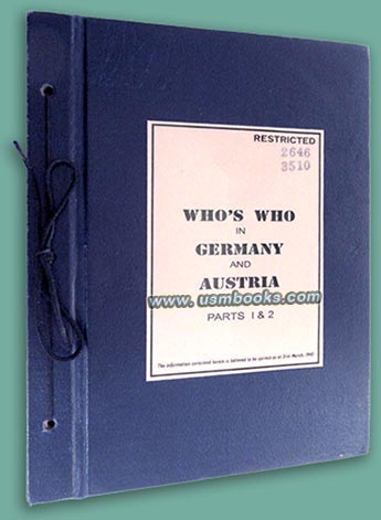 Who’s Who in Germany and Austria, 31 March 1945
