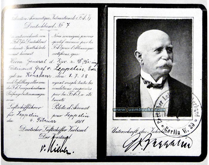 1911 Luftschiff Führerschein Graf Zeppelin